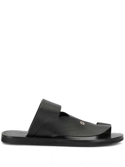 Jil Sander Slip-on Leather Sandals In Black