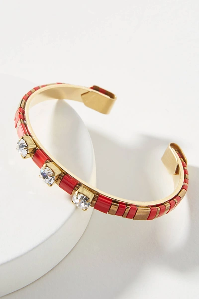 Sandy Hyun Chiclet Cuff Bracelet In Red