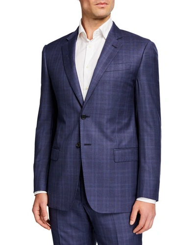 Armani Collezioni Emporio Armani Plaid Classic Fit Suit In Blue