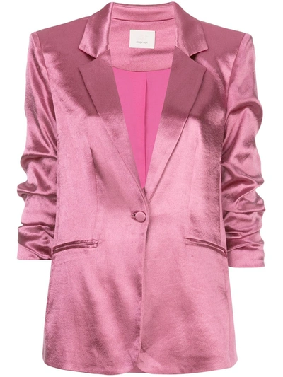 Cinq À Sept Cinq A Sept Kylie Ruched Blazer In Pink Sapphire