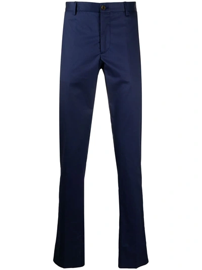 Etro Pantaloni Slim-fit In Cotone Stretch In Blue