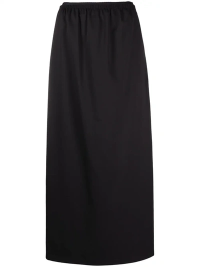 Mm6 Maison Margiela Rear-slit A-line Skirt In Black