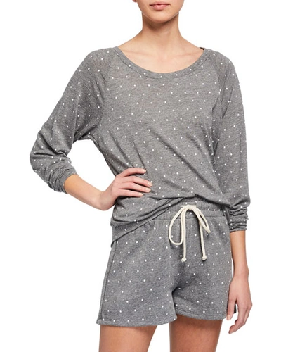 Alternative Apparel Polka Dot Sweatshirt In Eco Gray Pin Dot