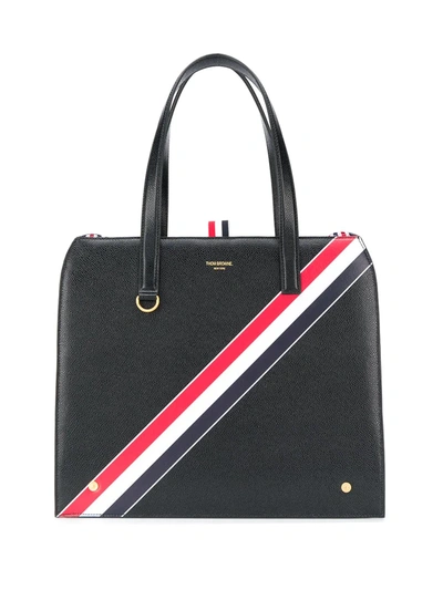 Thom Browne Small Mrs. Thom Rwb Frame Tote Bag In Black