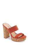 Charles David Women's Jinx High-heel Platform Sandals In Russet Suede