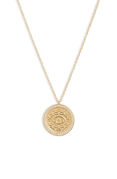 Argento Vivo Evil Eye Medallion Necklace In Gold
