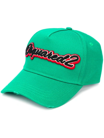Dsquared2 Logo Embroidered Cap In Green