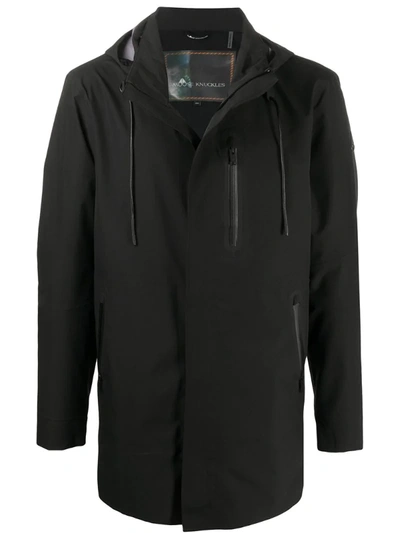 Moose Knuckles Vaquero Hooded Rain Mac In Black