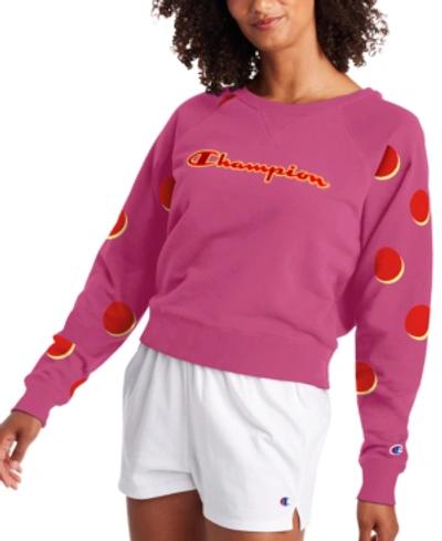 Champion Women's Campus Sweatshirt In Dropshadow Dot/peony Parade P
