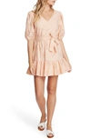 1.state Eyelet-embroidered Ruffled-hem Mini Dress In Parisian Cream