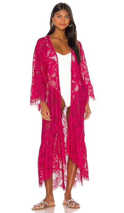 Lovers & Friends Molli Duster In Hot Pink