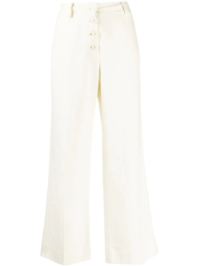 Derek Lam 10 Crosby Ema Drape Culotte With Tuxedo Stripe In White