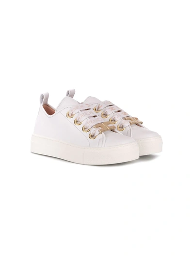 Elisabetta Franchi La Mia Bambina Teen Logo Low-top Trainers In White
