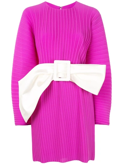 Solace London Tanzy Belted Dress In Fuchsia