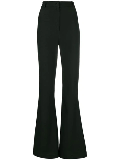 Hebe Studio Bianca Flared Cady Pants In Black