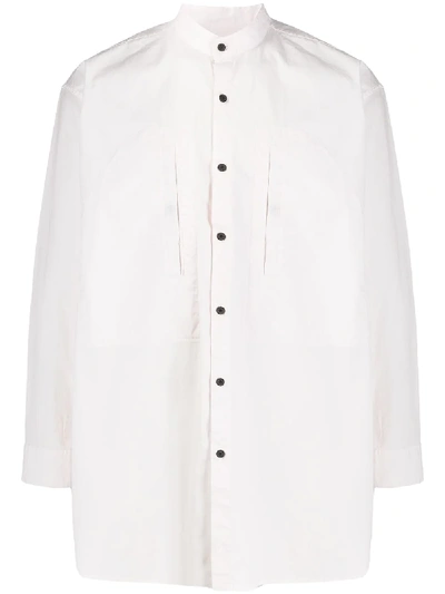 Acne Studios Grandad Collar Shirt Warm White In Neutrals
