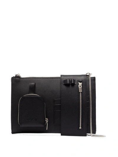 Ader Error Tetristype Leather Crossbody Bag In Black