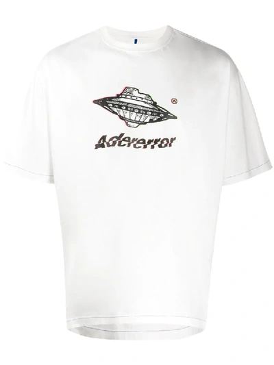 Ader Error Logo-print Cotton-jersey T-shirt In White