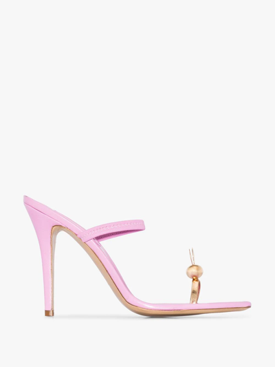 Natasha Zinko Rabbit-toe Leather Heeled Sandals In Pink
