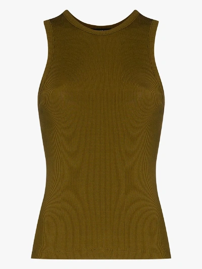 Goldsign The Rib Nineties Shell Tank Top In Green