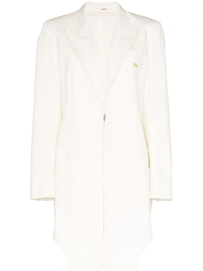 Zilver Weekend Zip-up Coat In White