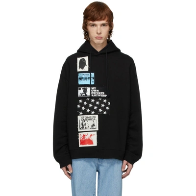 Raf Simons Patch-embellished Oversized Hoodie In Black