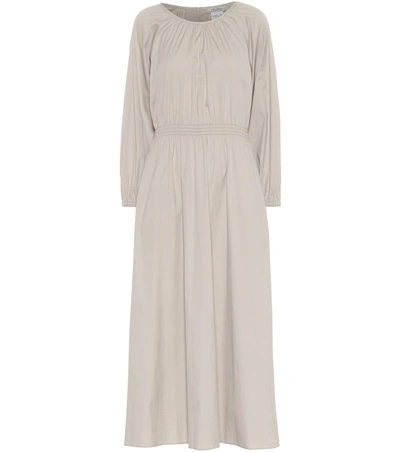 Max Mara Guelfi Cotton-blend Midi Dress In Beige