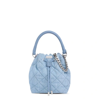 Stella Mccartney Soft Beckett Bucket Quilted Denim Bucket Bag In Blue |  ModeSens