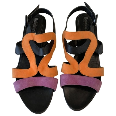 Pre-owned Baldinini Leather Sandals In Orange