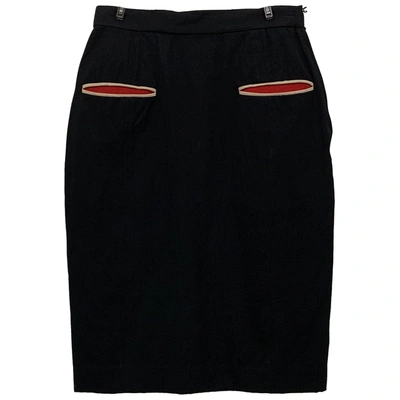 Pre-owned Jean Paul Gaultier Wool Mid-length Skirt In Black