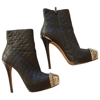 Pre-owned Le Silla Leather Boots In Black