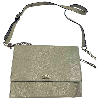 Pre-owned Karl Lagerfeld Leather Crossbody Bag In Grey