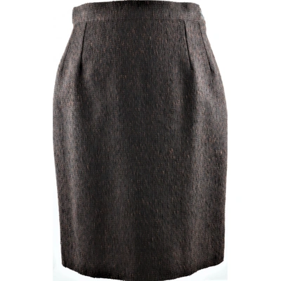 Pre-owned Saint Laurent Wool Mid-length Skirt In Brown