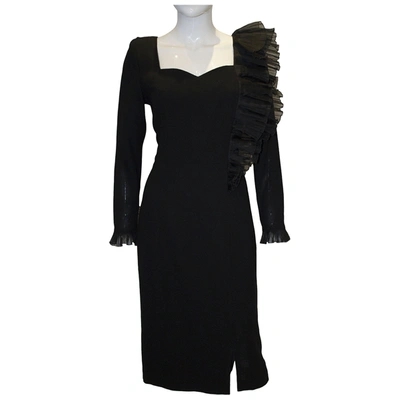 Pre-owned Pierre Cardin Wool Mid-length Dress In Black