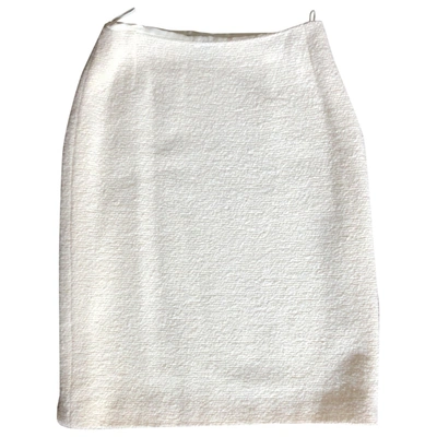 Pre-owned Versace Wool Mid-length Skirt In White