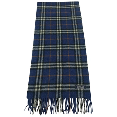 Pre-owned Burberry Cashmere Scarf & Pocket Square In Blue