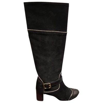 Pre-owned Marc By Marc Jacobs Leather Riding Boots In Black