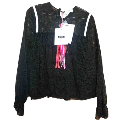 Pre-owned Msgm Lace Top In Black