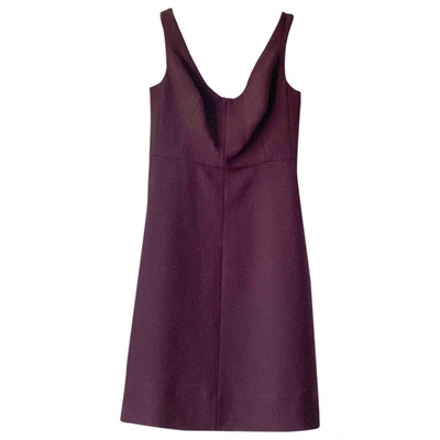 Pre-owned Carven Wool Mid-length Dress In Burgundy