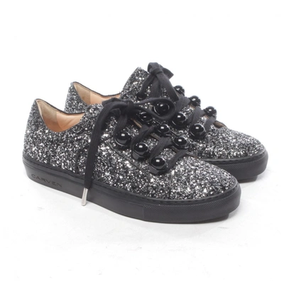 Pre-owned Carven Metallic Glitter Trainers