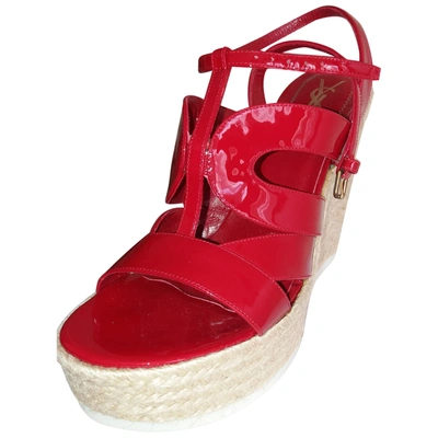 Pre-owned Saint Laurent Leather Sandals In Red
