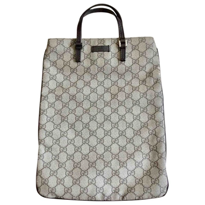 Pre-owned Gucci Ophidia Cloth Tote In Beige