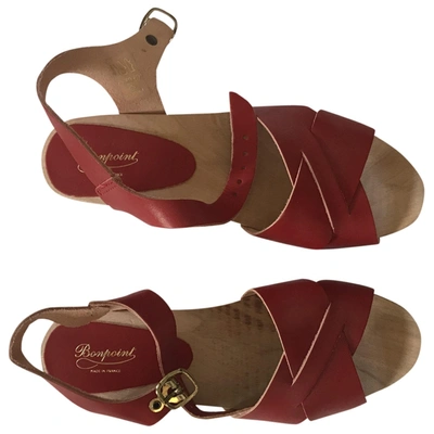 Pre-owned Bonpoint Red Leather Mules & Clogs