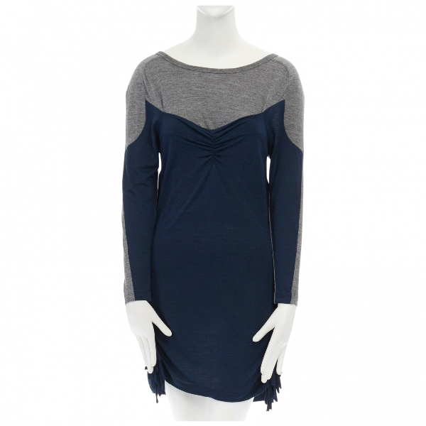 Pre-Owned Toga Blue Wool Dress | ModeSens