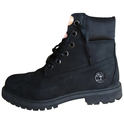 Pre-owned Timberland Leather Ankle Boots In Black