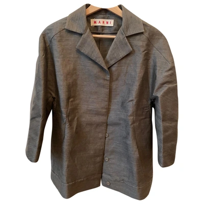 Pre-owned Marni Linen Short Vest In Grey