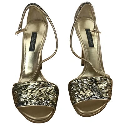Pre-owned Dolce & Gabbana Glitter Sandals In Gold