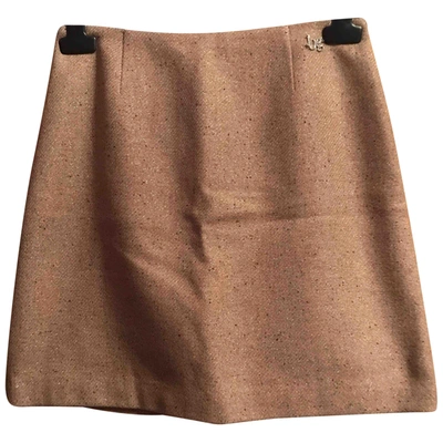 Pre-owned Blumarine Wool Mini Skirt In Beige