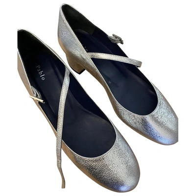 Pre-owned Pablo Leather Ballet Flats In Silver
