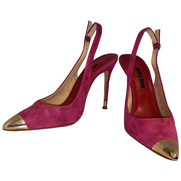 Pre-owned Carolina Herrera Pink Suede Heels | ModeSens